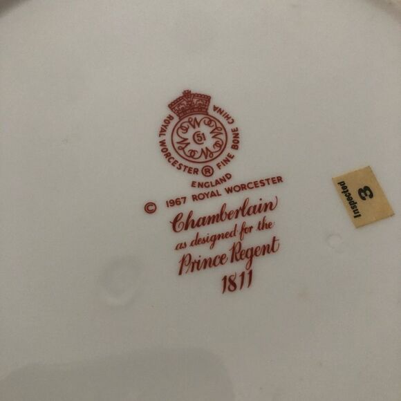 Worcester chamberlain orange floral dinner plate - Picture 2 of 3